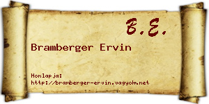 Bramberger Ervin névjegykártya